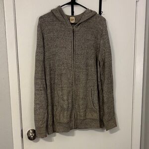 GAP Men's Gray Zip-Up Hooded Sweater